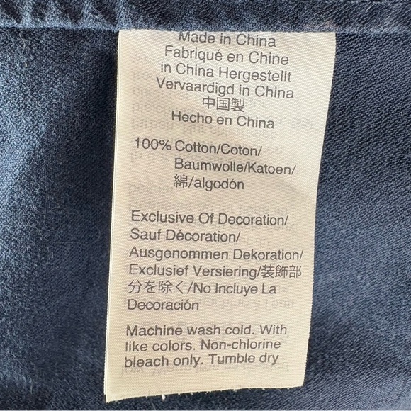 Madewell Floral Embroidered Cargo Military Jacket Navy Blue Size M 100% Cotton - Picture 6 of 6